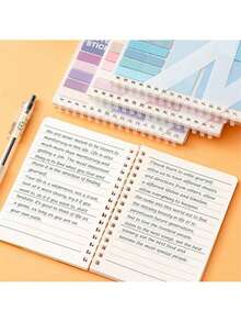 280-Page Multifunctional Notebook, Includes 40 Sticky Notes, 160 Index Tabs, 20 Expandable Tabs, 60 Lined Pages, Sticky Soft Ring Index Tabs, Suitable For Students, Essential Back-To-School Study Supplies