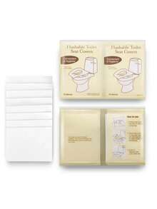 100/50/20/10 片/包，10 片/包一次性水溶性便携式马桶座套，方便旅行和商务出行，马桶座套，飞机旅行、露营、浴室用品必备配件 - 彩色 - 查看 4