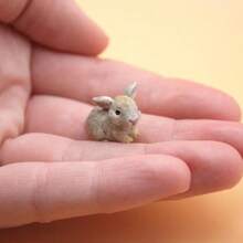 5/10 件迷你树脂兔子模型、可爱兔子小雕像、盆栽植物微景观 DIY 工艺装饰配件 - 彩色 - 查看 4