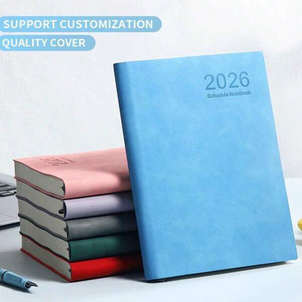 Caderno de calendário e planejador A5 em inglês, bloco de notas para agendas comerciais