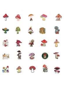 Cartoon Mushroom Graffiti Stickers - Creative Cute Waterproof Graffiti Stickers For Luggage & Water Cup Decoration