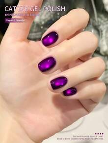 XEIJAYI 1PC 15ml Cat Eye Nail 2025 Holographic Nail Art Reflective Cat's Eye Magnetic Nail Gel Soaking UV LED Gel Salon Female Nail Art Tools Fashion Nail Gel Local Warehouse - Màu tím - Xem 4