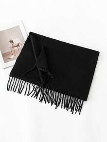 1pc Personalized Embroidered Cashmere Scarf For Women, Soft & Comfortable Solid Color Scarf, Mid-Length Shawl Wrap Warm Neck Gaiter, Suitable For Daily Wear, Gift For Family & Friends, Ideal For Christmas, Halloween - Multicolor - View 16