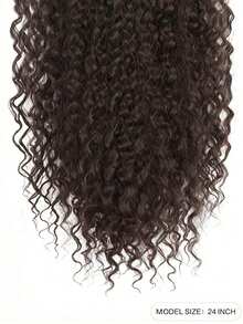 Brown Synthetic Wig Curling Clip Hair Extensions, Double Hair Curtain Full Head Heat Resistant Fiber Synthetic Curling Hair Extensions 9-Piece Set - Brown - View 3