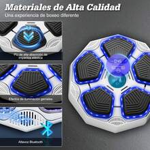 Modelo de Pared Grande, máquina de Boxeo Profesional, con Guantes de Boxeo, electrónica LED de Colores y Bluetooth, 9 velocidades y Modos, para niños y Adultos - Negro - Ver 6