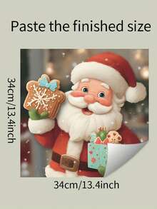 1 pezzo Adesivo decorativo di Babbo Natale per forno/frigorifero/porta - Autoadesivo, impermeabile e senza residui, adatto per cucina, armadi, finestre - Disegno regalo rosso, verde e bianco - Decorazione natalizia per la casa, adesivi rimovibili, tema natalizio, decorazione cucina