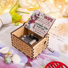 1个圣诞音乐盒，手持音乐盒，木质圣诞音乐盒，迷你复古雕刻音乐盒，圣诞装饰品，新年和圣诞节礼物，男女皆宜 - 彩色 - 查看 23