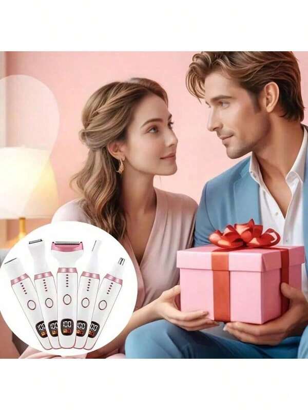 5-In-1 Women'S Facial Hair Remover, Multifunctional Electric Shaver, Eyebrow Trimmer, Bikini Trimmer, Travel Essential, USB Rechargeable, Lithium Battery, LED Display, Perfect Holiday Gift For Mother'S Day, Valentine'S Day, Thanksgiving, Christmas