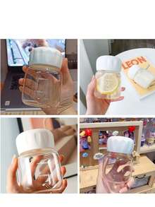 2个迷你便携式玻璃奶瓶，【迷你便携式】外卖玻璃咖啡杯水瓶带盖，牛奶杯，耐热茶杯，家用厨房日用密封旅行杯，可用洗碗机清洗，适用于牛奶、咖啡、花茶等。 - 彩色 - 查看 5