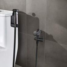 1 zestaw ze stali nierdzewnej, bidet, natrysk bidetowy, czarny, 4 elementy, nowoczesny, higieniczny, pionowy natrysk wysokociśnieniowy, łatwy montaż, odpowiedni do wszystkich łazienek, skuteczne czyszczenie toalet, zwierząt domowych i podłóg