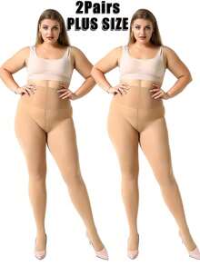 2 đôi tất nữ cỡ lớn 20 D phong cách tối giản gợi cảm, quần tất màu đen và màu mơ, quần bó nữ mỏng nhẹ, thích hợp mặc hàng ngày và đi làm, trang trí Halloween và Giáng sinh, hoàn hảo cho mọi dịp, ấm cúng - Nhiều màu - Xem 5