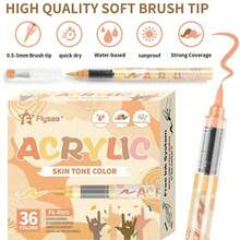 8 loại mới, 12 màu, cộng với tông màu da cổ điển/màu macaron, 72 bút đánh dấu màu acrylic, 36 tông màu da + 36 màu macaron, vẽ tranh, tô màu, dụng cụ nghệ thuật chuyên nghiệp, quà tặng ngày lễ Halloween, Giáng sinh, Phục sinh - Bút đánh dấu acrylic lỏng trực tiếp - Xem 13