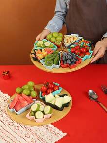 Taca dzielona w kształcie choinki – materiał plastikowy – wielokrotnego użytku plastikowa wielofunkcyjna taca do prezentacji przekąsek, deserów i słodyczy, idealna na przyjęcia świąteczne, spotkania rodzinne i imprezy biurowe – trwała i łatwa w czyszczeniu taca do serwowania na przyjęcia, idealna taca w kształcie choinki