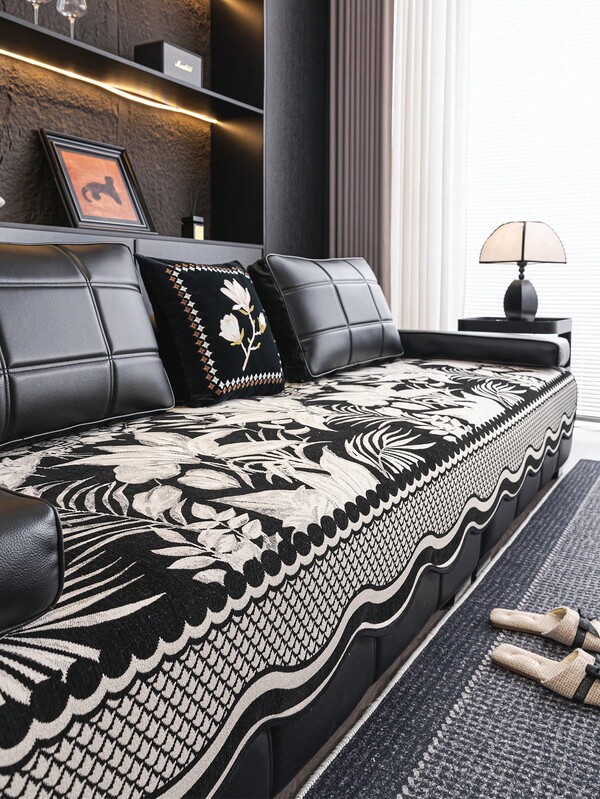 Chic Black And White Floral Sofa Cushion For A Contemporary And Classy Home Setting