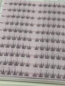 120 片无胶柔软自然假睫毛，精致向日葵图案，C 型卷翘睫毛