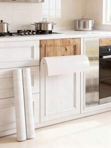 1 卷白色/黑色仿木纹壁纸（宽和长 45*100cm/39.37 英寸/45*300cm/118.1 英寸/45*500cm/196.85 英寸）适用于客厅、厨房、卧室、宿舍、家具翻新/家具翻新贴纸的休闲 DIY 家居装饰 - 白色 - 查看 1