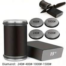 Professional Rolling Knife Sharpener Set, 15°/20° Magnetic Fixed Base, Replaceable Sharpening Stones, Professional Knife Sharpener