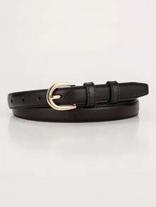 1/2/3pcs Semi-Oval Buckle Versatile Fashionable PU Leather Belt For Women - Multicolor - View 11