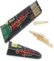 RAW Cones Black 1 1_4 Size: 20 Pack &Amp; Loader - Patented Slow Burning Pre Rolled Cones &Amp; Tips, Includes Green Blazer Sticker - 白色 - 查看 6