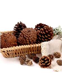 50 piezas/20 piezas/18 piezas Piñas de pino de Acción de Gracias, piñas de pino de cosecha de otoño, decoraciones de hojas de arce DIY, piñas de pino de cosecha, Navidad, adecuadas para fiestas festivas, Acción de Gracias, festival de cosecha, cosecha de otoño, cultivos de otoño, accesorios de decoración de Año Nuevo (estilo aleatorio) Viene con cuerda de cáñamo, regalo de piña mini DIY para cumpleaños, graduación, decoración colgante de árbol de Navidad de piña de Navidad, Navidad