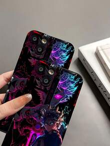 Funda para teléfono Black Clover Asta Power Element, compatible con  fundas para celular ,  16Pro Max,    11 ,   13,   12,  Fabricada en silicona TPU, ofrece protección contra golpes y caídas, además de una excelente sensación al tacto. Es el regalo ideal para familiares, amigos y seres queridos. - Negro - Ver 7