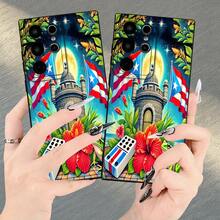 A Creatively Designed And Popular TPU Phone Case With The Puerto Rico Flag, Suitable For Samsung Galaxy Series Phones Including A05, A15, A14, A13, A52, A23, A53, A54, S23, A32, A25, S20, S21, S24, Fe, Uhd, 4G, And 5G. - 黑色 - 查看 5