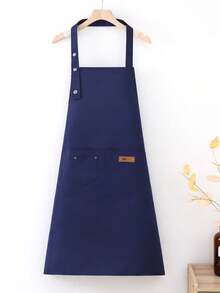 1 pieza Delantal de tela con diseño de peinado de salón con tirantes ajustables y bolsillos dobles, uniforme de trabajo para chef, restaurante de barbacoa, bar, cafetería, salón de uñas - Multicolor - Ver 10