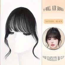 Peluca con flequillo rizado para mujer, de aspecto natural y cómoda de llevar, se ajusta perfectamente a la frente, hecha de cabello sintético de alta calidad, con flequillo estilo francés, perfecta para festivales de música, fiestas de Navidad y otras ocasiones. Accesorios para el cabello, elegantes pinzas de garra, accesorios para el cabello de invierno