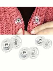 10/20pcs Super Transparent Invisible Buttons - Secure, Invisible Fasteners Suitable For Sweaters And Shirts, Concealed Design With Delicate Round Rings, Great For Knits And Jackets, Easy To Sew For Firm Fixation, Sewing Accessories - Transparent - View 1