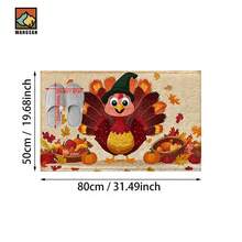 1 pieza Felpudo antideslizante con diseño de pavo de otoño de Acción de Gracias, felpudo antideslizante de fibra súper, adecuado para decoración de fiestas festivas, cocina, baño, comedor, dormitorio, puede ser un regalo de Acción de Gracias