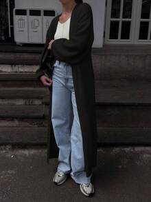 Áo khoác cardigan dệt kim dài tay màu trơn mới, kiểu dáng tối giản thời trang, thanh lịch, thoải mái, phù hợp cho việc đi làm và mặc hàng ngày. - Kese - Xem 5