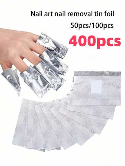 500-Piece Aluminum Foil Remover Wrap For Nail Art, Soaking Acrylic Gel Nail Polish Remover Too