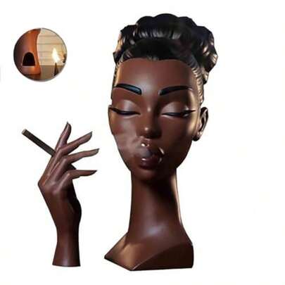 Head Incense Burner Black WomanCool Stuff For Interior Decoration Novelty Incense Holders  Smoking Aromatherapy. Blackwomen1(Large Size )