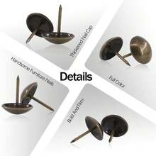 120pcs/Pack Vintage Upholstery Nails, Decorative Furniture Tacks, Retro Upholstery Nails For Armchair, Furniture, Sofa, Bed, Door - 7 X 11mm