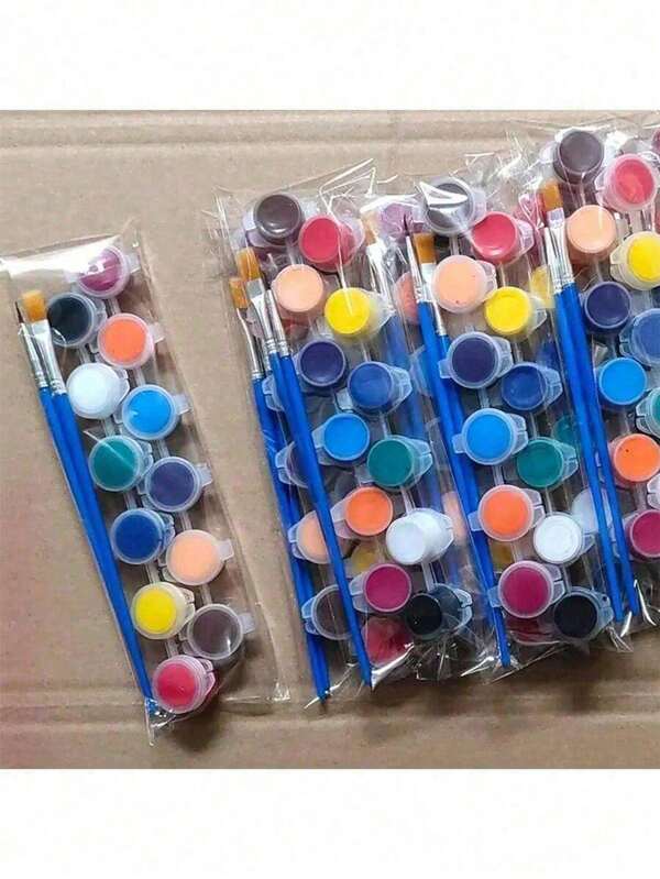 Random Delivery Mini Acrylic Paint Set, Washable Refill Paint Set, Mini Paint Set With 8 Vibrant Colors And Paint Brushes, Bulk Acrylic Paint Sticks Suitable For Classroom, Home, Party, Gifts, Painting