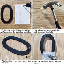 8 Inch Modern Acrylic Steel Floating House Number, Metal Modern Address Plaque, For House Address Number Ground Marker, Garden Gate Mailbox Decor Number, With Nail Kit, Coated Black, 911 Visible Signage - Easy To Install Mailbox And Door Address Label - Multicolor - View 8