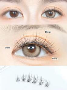 120 片无胶柔软自然假睫毛，精致向日葵图案，C 型卷翘睫毛