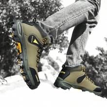 Botas masculinas para esportes ao ar livre, botas masculinas para caminhadas, botas masculinas de cano alto para outono/inverno, botas de neve resistentes à água com cabedal em PU, botas de trekking, botas para caminhadas, camping, caça e trilhas, botas/sapatos de inverno masculinos, botas duráveis, botas esportivas de tamanho grande com cadarço, botas de trabalho, adequadas para atividades ao ar livre no outono/inverno. - Verde de Exercício - Ver 5
