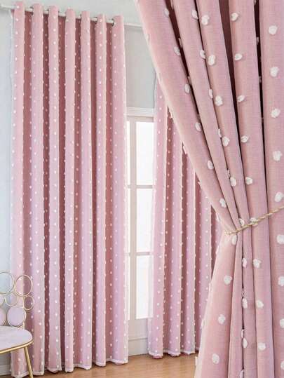 1pc Double-Layer Blackout Curtain With Grommet, Beige, Pink, Grey, Double-Layer Thermal Insulated, Top Grommet For Easy Hanging - Ideal For Living Room, Bedroom, Office Holiday Decor, Suitable For All Seasons