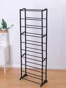 10 niveles para zapatos,Zapatera rack organizador para zapatos,tenis, zapatillas, Organizador plegable para zapatos 140 cm de altura, mueble organizador de zapatos y tenis. - Negro - Ver 4