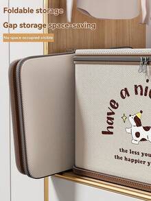 1 Piece Of Clothing Storage Box With Star Dog Pattern, Lockable Password, Home Wardrobe Layering Artifact, Organizing Boxed Clothes, Blankets, Bags, Storage Baskets - Multicolor - View 3