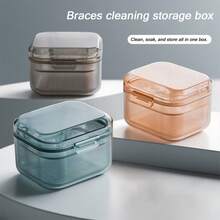 1 件牙齿保持器盒、假牙清洁盒、便携式多层隐形牙套储存容器 - 彩色 - 查看 2