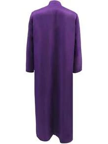 Men's Cassock Robe Church Robe Choir Minister Clergy Pulpit Liturgical 5 Colorshalloween - Purple - View 3