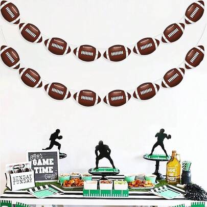 Decorações para festas de futebol - Faixa de futebol - Decorações para pendurar em futebol para festas de aniversário temáticas, fãs de jogos de boliche, guirlandas para casa, suprimentos para bandeiras