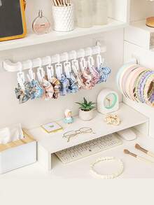 1 件/2 件发夹和头带收纳架，无需钻孔 - 白色 - 查看 10