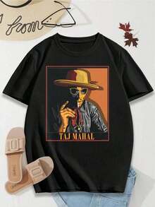 Taj Mahal S T-Shirt American Blues Musician Women's Tee Couple Shirts Matching Shirts Boyfriend Girlfriend Shirtsgraphic Tees Men Shirts Streetwear White Shirt Black Shirt - 黑色 - 查看 1
