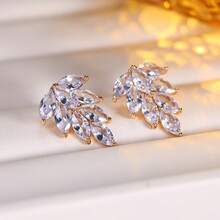 1 para eleganckich kolczyków z motywem liści, wyjątkowa elegancka biżuteria