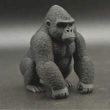 3D gedruckte schwarze Gorilla Statue, sammelbare Tierfigur, kreative Tischdekoration, Plastikhandwerk geeignet für Zuhause, Büro und Wohnzimmer Dekoration, Silberrücken Gorilla Skulptur, Innen-/Außendekoration - Verschiedenfarbig - Übersicht 10