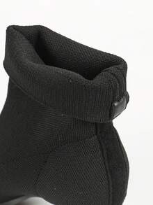 Women's Chunky Block High Heel Ankle Boots Pointed Toe Winter Dressy Short Booties - màu đen - Xem 6