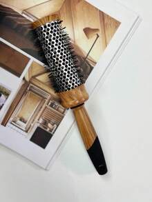 1PC Professional Round Comb Hair Brush Style, Detangling, Curling, And Blow Drying Comb For Smooth, Silky Hair, Easy To Use, Heat Resistant, Gentle On Hair, Ideal For Salon And Home Use, All Hair Types, Anti-Static, Birthday/Festive Gift, Wood Pattern Plastic Comb, 5 Sizes Boy Valentine Heart Valentine - Wood Pattern - View 5